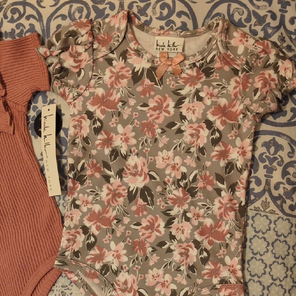 Nicole Miller 3 PC Multicolor Floral Baby Onesie 18M